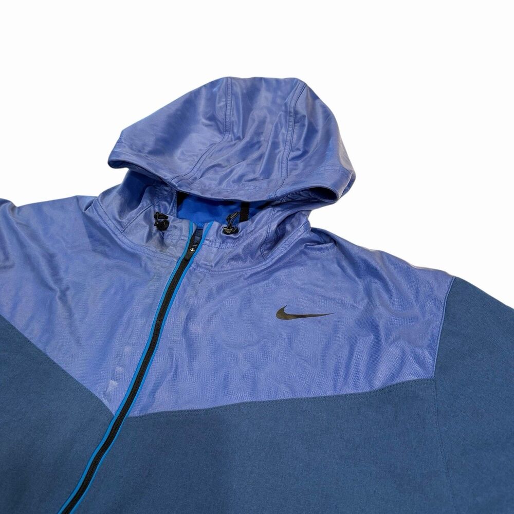 Nike Pro Training Jacket Men's XXL 2XL Hooded‎ Zip Up Lightweight Athletic Blue - Picture 3 of 10